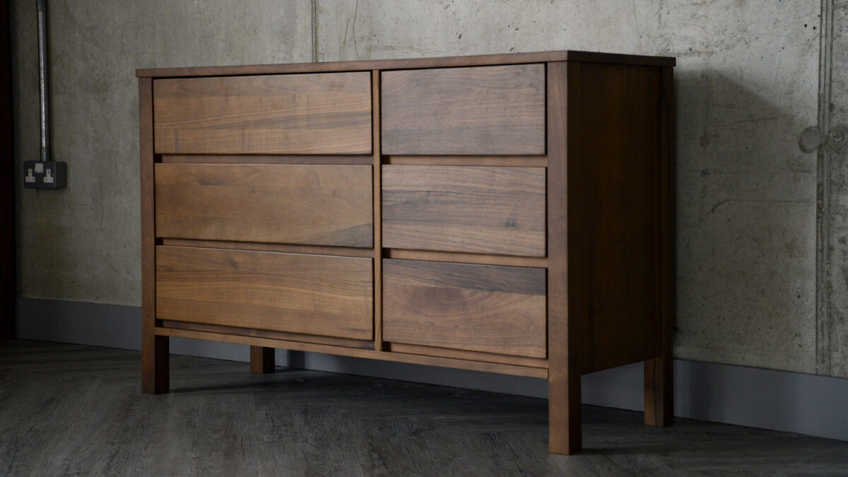 Black Lotus Shaker - Wide Walnut 6 Drawer Chest - Image 9